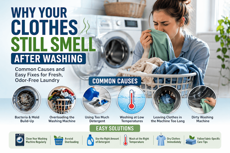 Why Your Clothes Still Smell After Washing (And How to Fix It) Why Your Clothes Still Smell After Washing (And How to Fix It)